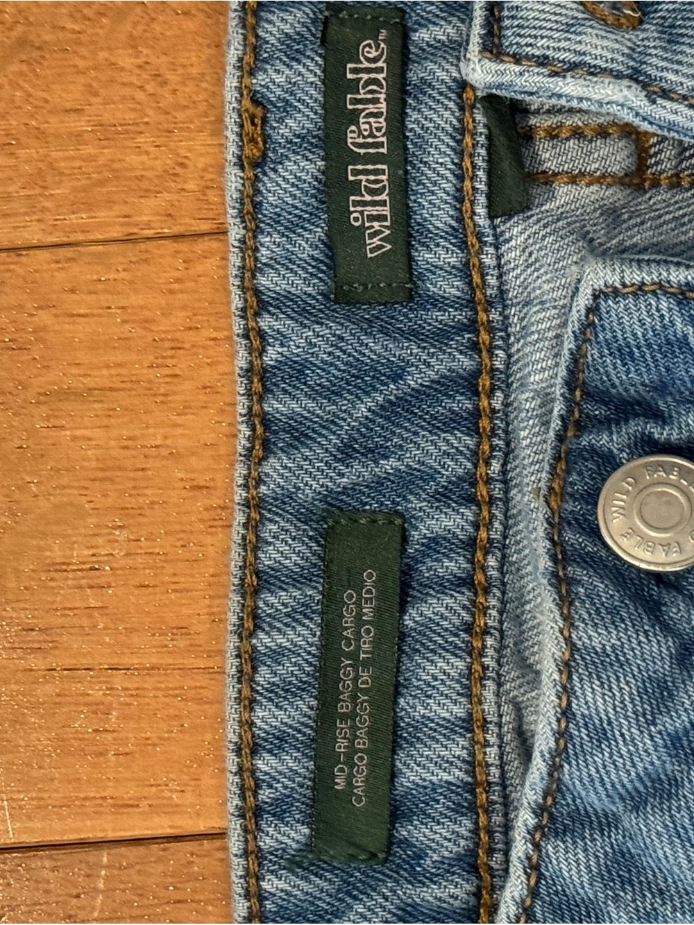 wild fable Light Blue Wide Leg Cargo Jeans - Picture 4 of 11